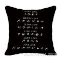 Black Letters Printed Customized Cushion Cover